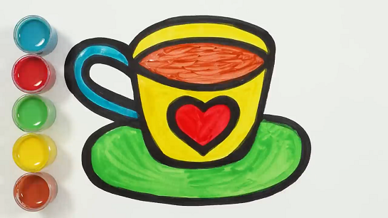 فنجان با نقاشی قلب